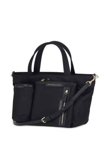 anya hindmarch handbag mujer multi pocket e/w tote mini in econyl® regenerated nylon - 5050925193474 black 2