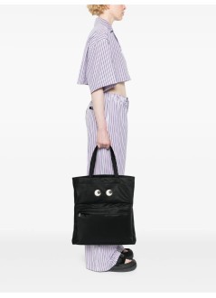 anya hindmarch crossbody mujer tote eyes in econyl® regenerated nylon - 5050925193580 black