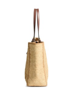 anya hindmarch handbag mujer e/w bow tote in raffia - 5050925205412 natural