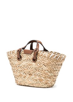 anya hindmarch handbag mujer small basket paper eyes in seagrass - 5050925155120 natural