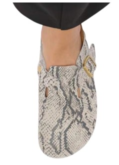 birkenstock zueco mujer boston print leve - 1033086 snake oyster