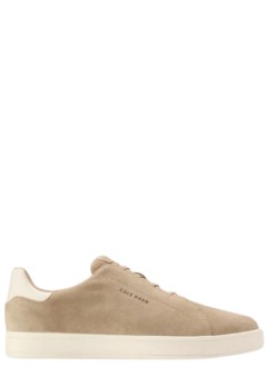 cole haan sneaker mangrandpro luxe slip-on sneakers - c40667 birch beige suede ivory