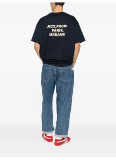 drôle de monsieur camiseta hombre vine embroidered slogan t-shirt - lts327co248ny navy