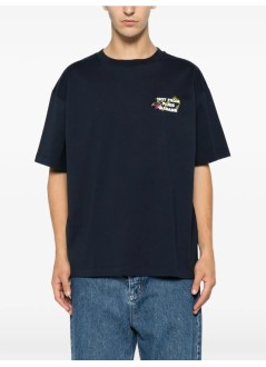 drôle de monsieur camiseta hombre vine embroidered slogan t-shirt - lts327co248ny navy