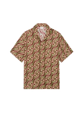 drôle de monsieur camiseria hombre viscose chain link monogram shirt - lsh230vi039kk kaki