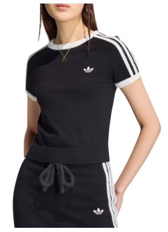 adidas originals top womanknit tee - ks7375 black white