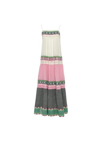 devotion twins vestido mujer zenoa - 026331g green pink r607