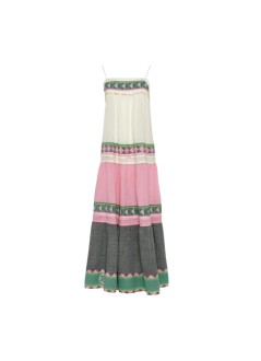 devotion twins vestido mujer zenoa - 026331g green pink r607