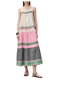 devotion twins vestido mujer zenoa - 026331g green pink r607