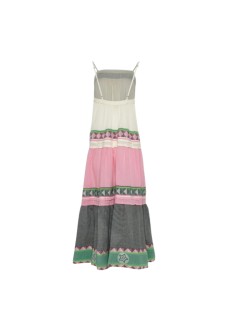 devotion twins vestido mujer zenoa - 026331g green pink r607