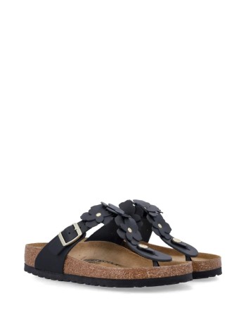 birkenstock sandalia mujer gizeh flowers le - f|1026693 black 2