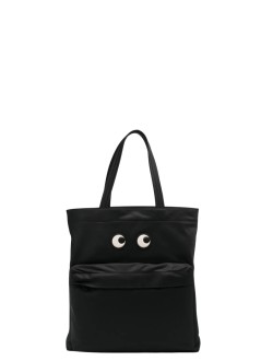 anya hindmarch crossbody mujer tote eyes in econyl® regenerated nylon - 5050925193580 black