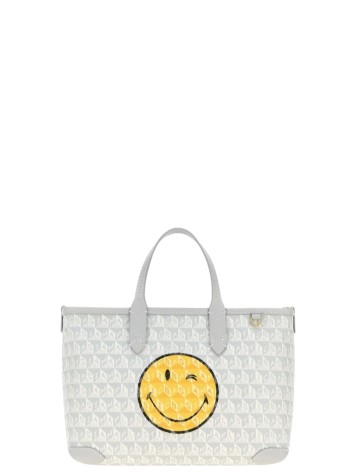 anya hindmarch handbag womani am a plastic bag tote xs wink in recycled canvas with smo - 5050925205337 frost