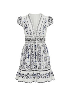 farm rio dress womanflowers arch off-white mini dress - 356827 25208
