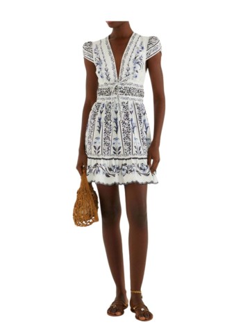 farm rio dress womanflowers arch off-white mini dress - 356827 25208 2