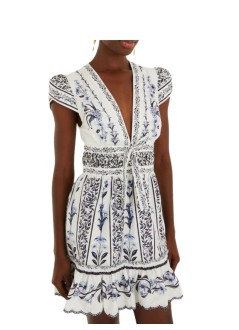 farm rio dress womanflowers arch off-white mini dress - 356827 25208