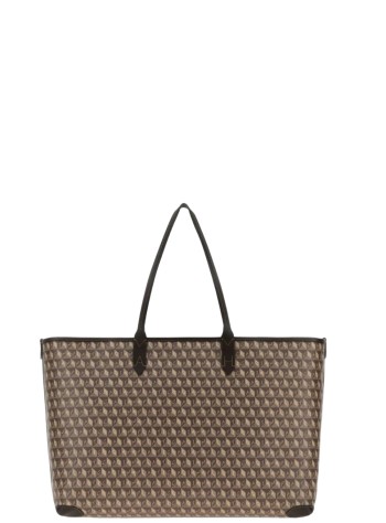 anya hindmarch handbag mujer i am a plastic bag  zipped tote in recycled canvas with smo - 5050925210577 truffle