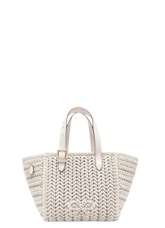 anya hindmarch handbag mujer the neeson square tote small in shiny capra - 5050925207799 chalk