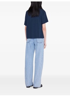 anine bing top womancade tee melrose stencil - a0812930nya1 navy