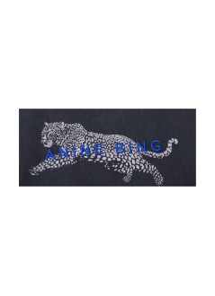 anine bing top womancade tee leopard - a0812927wbl1 black