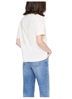 anine bing top womanjaylin tee collegiate - a0812695wkha3 ecru