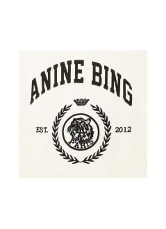 anine bing top womanjaylin tee collegiate - a0812695wkha3 ecru