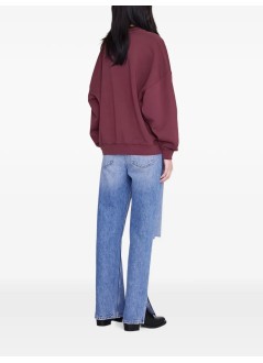 anine bing sweater womanmiles sweatshirt letterman - a0812601bgn28 burgundy