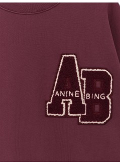 anine bing sweater womanmiles sweatshirt letterman - a0812601bgn28 burgundy