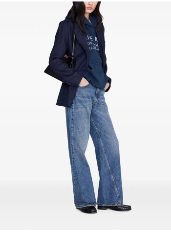 anine bing sweater womanharvey sweatshirt melrose stencil - a0812697nya1 navy 2
