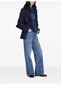 anine bing sweater womanharvey sweatshirt melrose stencil - a0812697nya1 navy