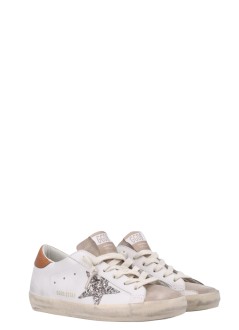golden goose sneaker mujer super star leather upper and heel suede toe glitter star - gwf00101f008719 12524