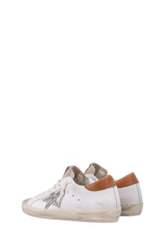 golden goose sneaker mujer super star leather upper and heel suede toe glitter star - gwf00101f008719 12524