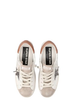 golden goose sneaker mujer super star leather upper and heel suede toe glitter star - gwf00101f008719 12524