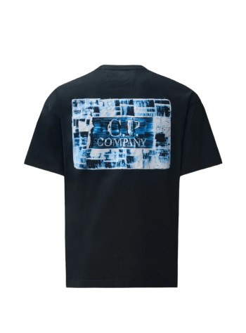 c.p.company camiseta hombre 30/1 jersey short sleeve chest-back logo t-shirt - 21cmts180a110579w 999 2