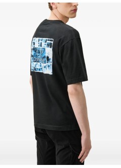 c.p.company camiseta hombre 30/1 jersey short sleeve chest-back logo t-shirt - 21cmts180a110579w 999