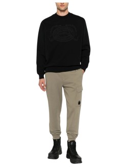 c.p.company sudadera hombre cotton fleece crewneck logo sweatshirt - 21cmss174a006453o 999