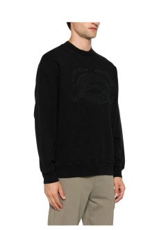 c.p.company sudadera hombre cotton fleece crewneck logo sweatshirt - 21cmss174a006453o 999