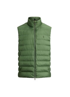 polo ralph lauren outerwear hombre sleevless padded recycled polyester zip vest - 710b20425003 fatigue