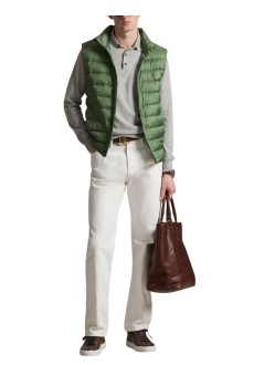 polo ralph lauren outerwear hombre sleevless padded recycled polyester zip vest - 710b20425003 fatigue