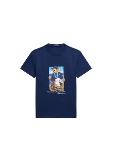 polo ralph lauren t-shirt manshort sleeve custom slim fit bear t-shirt - 710b21964001 newport bear newport navy