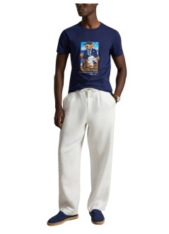 polo ralph lauren t-shirt manshort sleeve custom slim fit bear t-shirt - 710b21964001 newport bear newport navy
