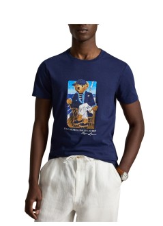 polo ralph lauren t-shirt manshort sleeve custom slim fit bear t-shirt - 710b21964001 newport bear newport navy