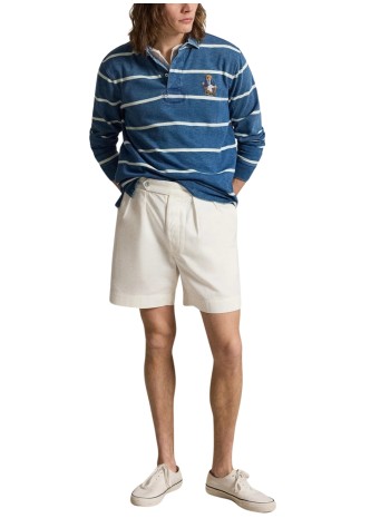 polo ralph lauren polo hombre long sleeve classic fit bear rugby shirt - 710b18562001 newport bear med indigo nevis 2