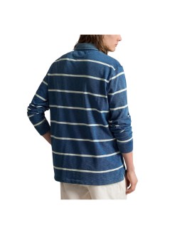 polo ralph lauren polo hombre long sleeve classic fit bear rugby shirt - 710b18562001 newport bear med indigo nevis