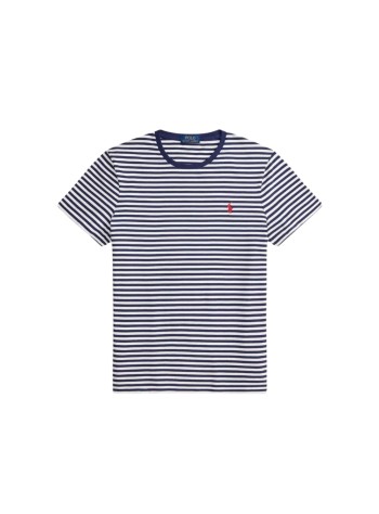polo ralph lauren camiseta hombre short sleeve custom slim fit cotton t-shirt - 710956828502 newport navy white