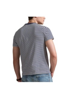 polo ralph lauren camiseta hombre short sleeve custom slim fit cotton t-shirt - 710956828502 newport navy white