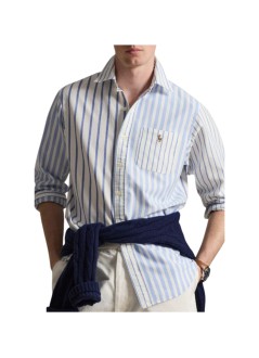 polo ralph lauren shirt manlong sleeve classic fit aop shirt - 710b18633001 7274 nautical funshirt