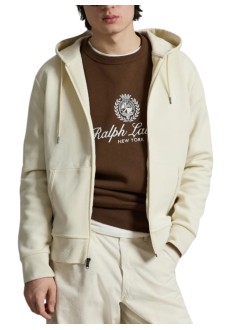 polo ralph lauren sweater manlong sleeve open hooded cotton and recycled polyester jumpe - 710881517510 guide cream c1730