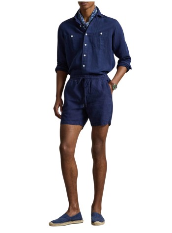 polo ralph lauren pantalon corto hombre classic fit linnen short - 710b20471002 newport navy 2