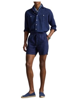 polo ralph lauren pantalon corto hombre classic fit linnen short - 710b20471002 newport navy